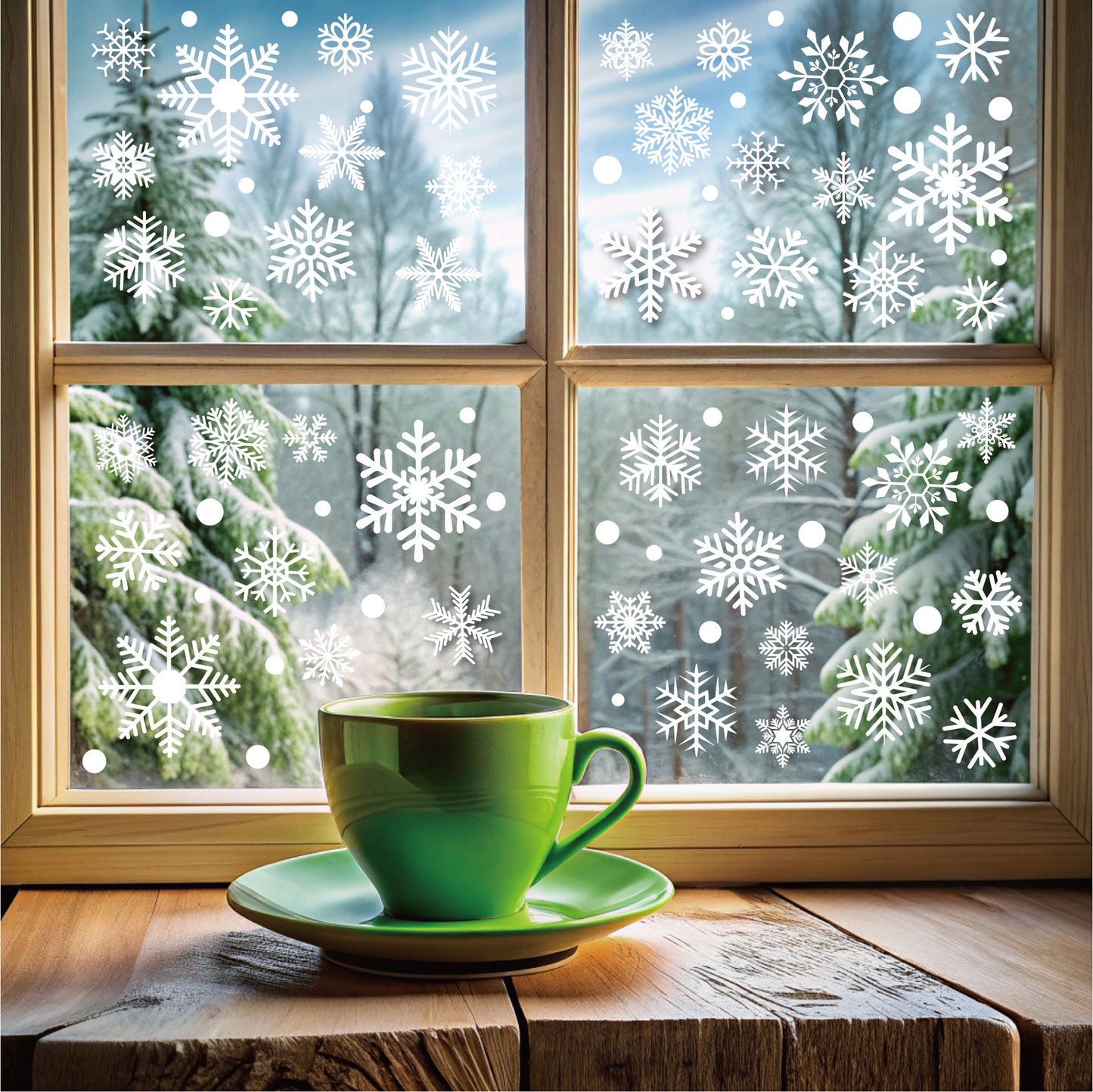 ❄️ Snowflake Window Stickers –8Pack White- Christmas Holiday Glass Décor 🎅✨ Kawaii Stickers