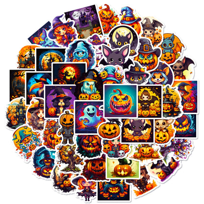 Halloween Stickers – 50pcs Pumpkin  Skull DIY Halloween Stickers