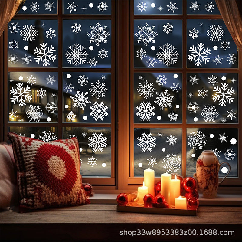 🎄 White & Blue Snowflake Window Stickers – Static Cling Christmas Window Decals for Holiday Decor 🎄 Kawaii Stickers