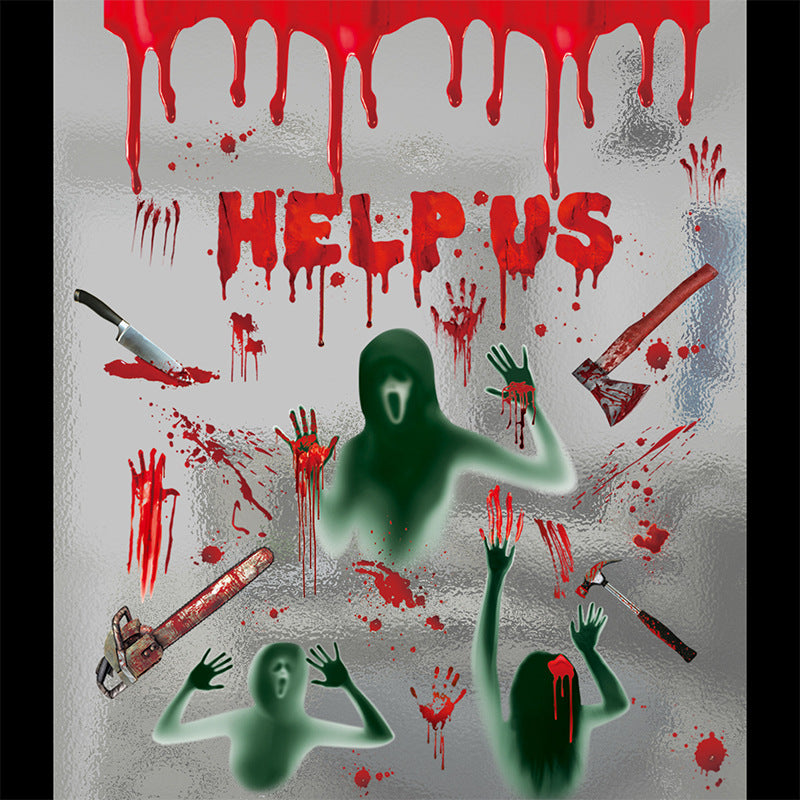 Halloween Window Stickers-Spooky Haunted Castle – Double-Sided Static Cling Ghost, Pumpkin & Zombie Glass Décor 👻🕸️ Kawaii Stickers