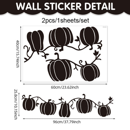 🎃 Cute Halloween Pumpkin Window Stickers – Autumn Glass Décor PVC Self-Adhesive Black pumpkin Kawaii Stickers