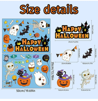 Halloween Stickers – Cute  Scary Static Window Decals 🎃