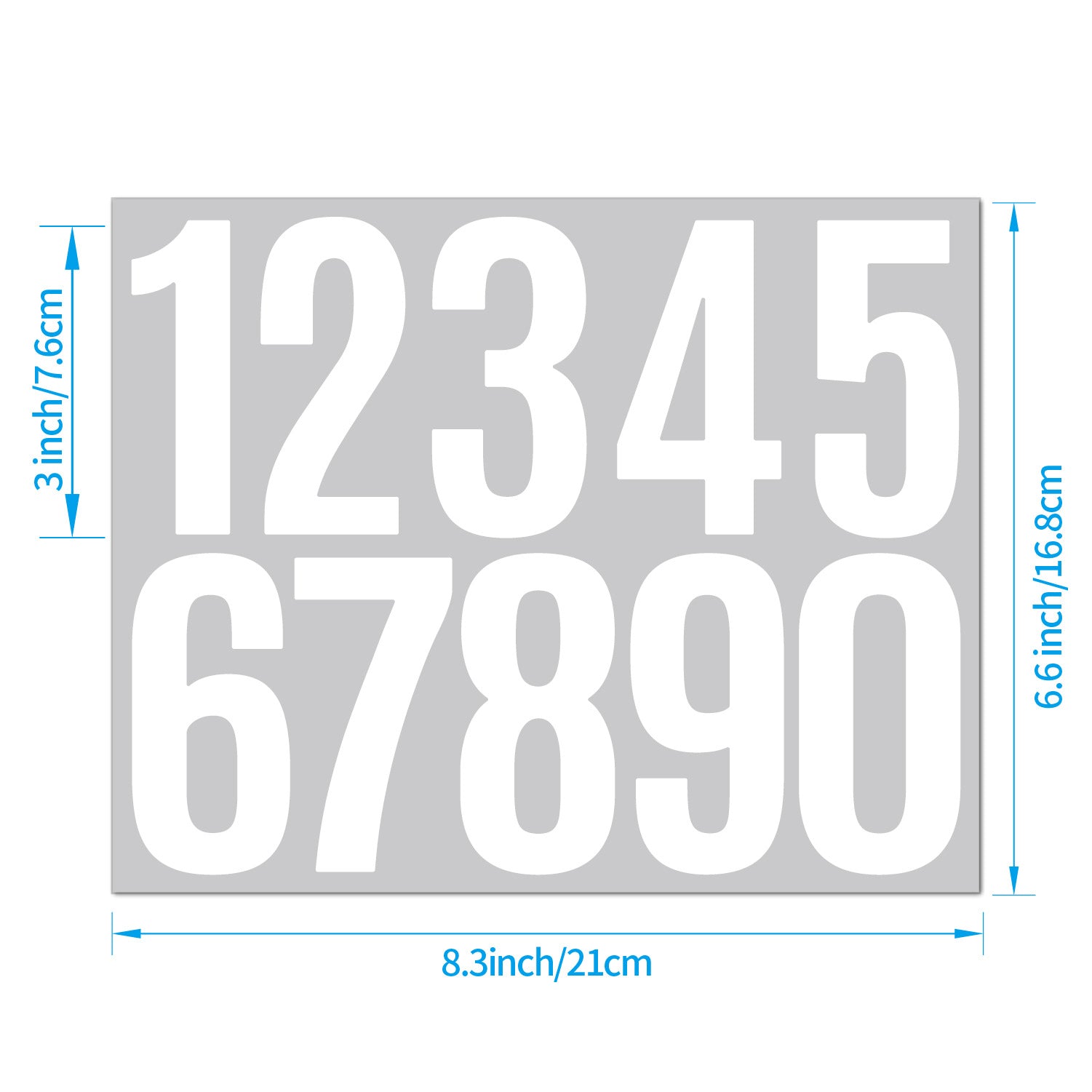 3inch Alphabet Number Stickers Car Mailbox Logo Waterproof Stickers Large Letter Stickers Kawaii Stickers