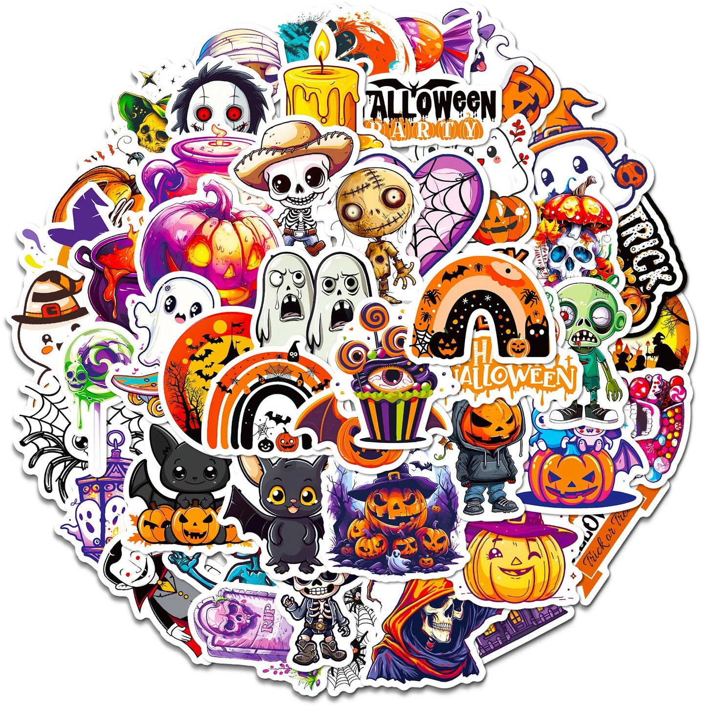 halloween stickers – Trick or Treat Ghost & Pumpkin DIY Decals 