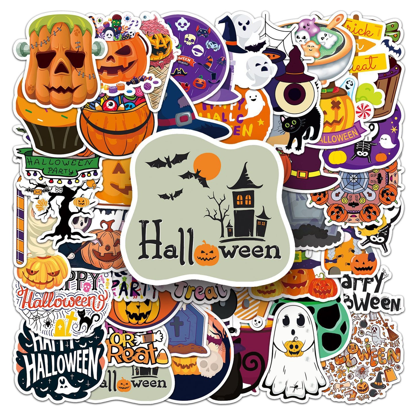 🎃 50PCS Halloween Stickers – Spooky Graffiti Waterproof PVC Stickers for Laptop, Luggage, Phone & More 👻 Kawaii Stickers