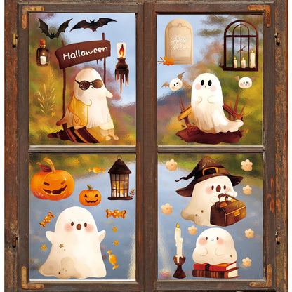 🎃👻Halloween Cute Ghost & Pumpkin Static Window Stickers 🎃👻 Kawaii Stickers