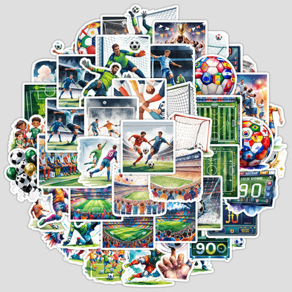 Football Stickers – 50Pcs Sport Designs – High-Definition Waterproof PVC – For Water Bottles, Laptops, Skateboards, Suitcases, Phones – Kawaii Stickers Kawaii Stickers