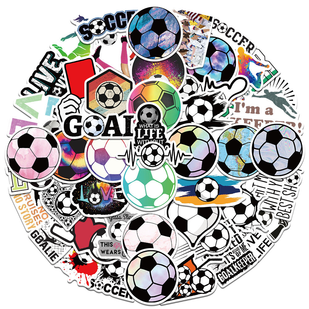 Football Stickers – 50Pcs Sport Designs – High-Definition Waterproof PVC – For Water Bottles, Laptops, Skateboards, Suitcases, Phones – Kawaii Stickers Kawaii Stickers