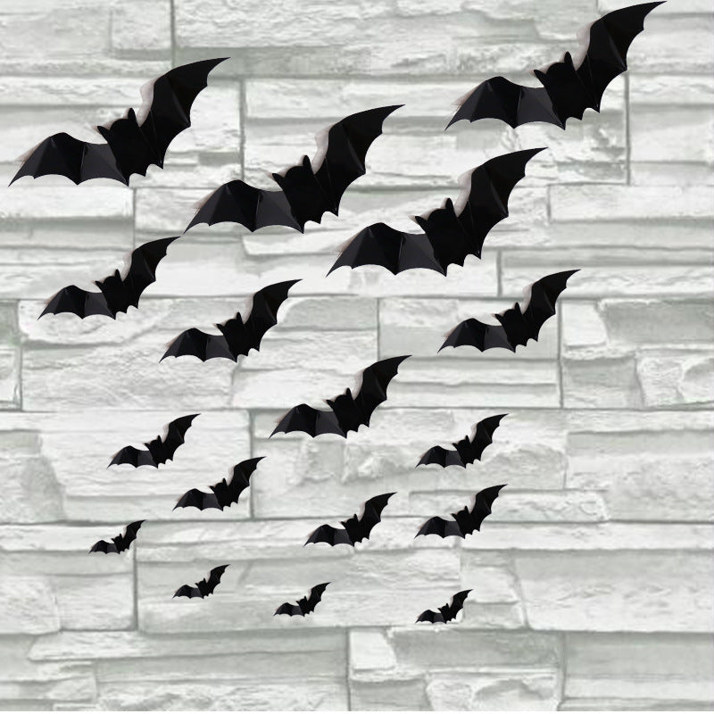 🎃 New 3D Black Bat Halloween Window Stickers – Spooky Wall & Glass Décor Kawaii Stickers