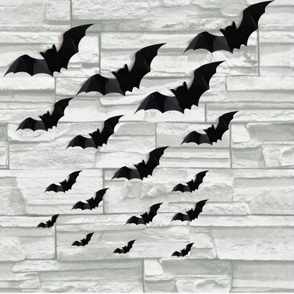 🎃 New 3D Black Bat Halloween Window Stickers – Spooky Wall & Glass Décor Kawaii Stickers