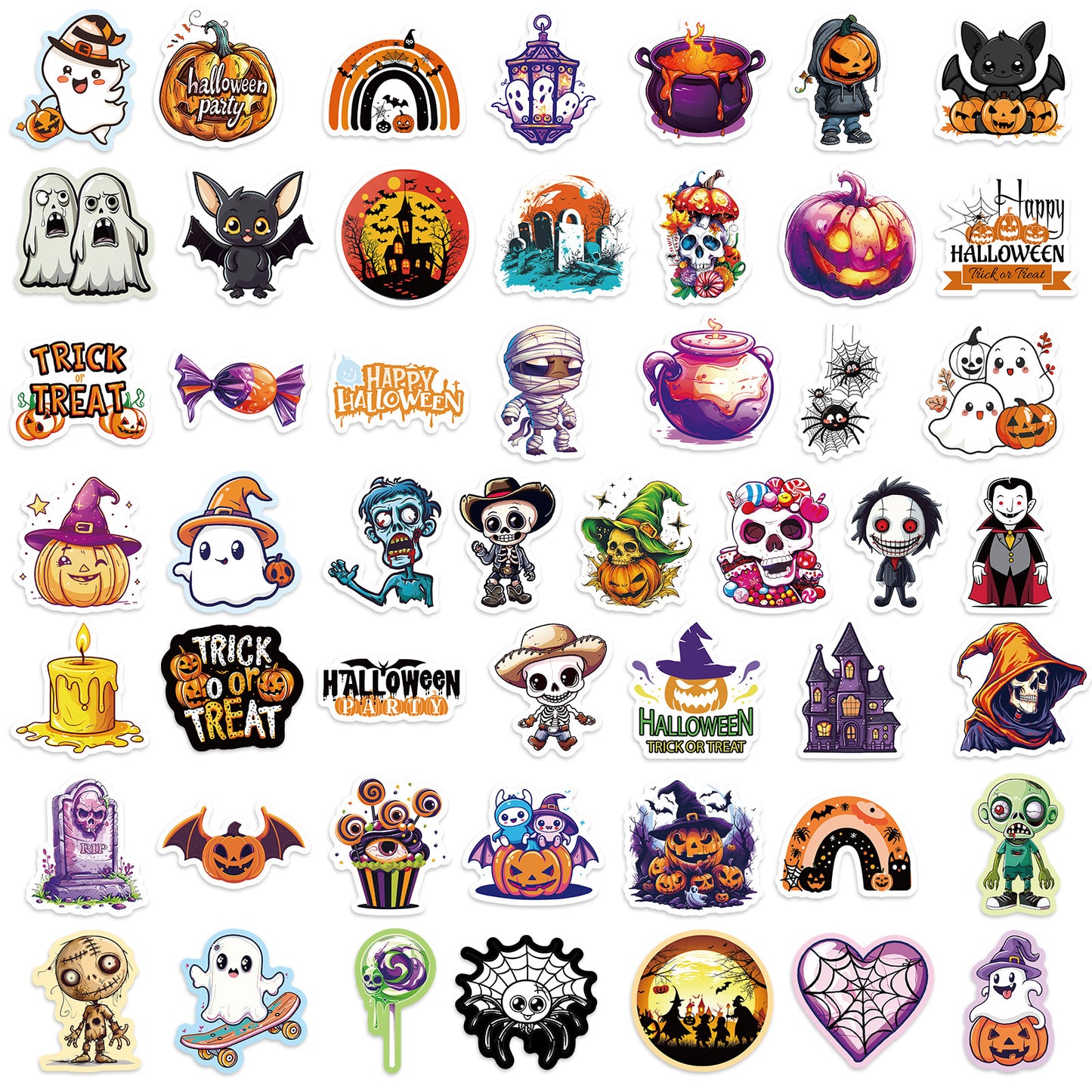 Halloween Stickers | 100pcs Pumpkin Ghost Waterproof Stickers