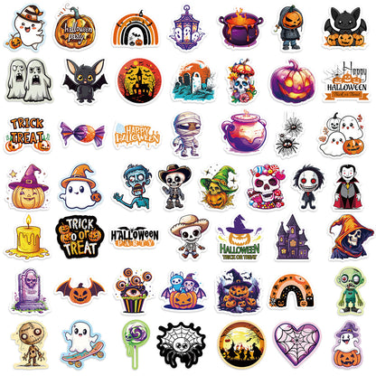 Halloween Stickers | 100pcs Pumpkin Ghost Waterproof Stickers