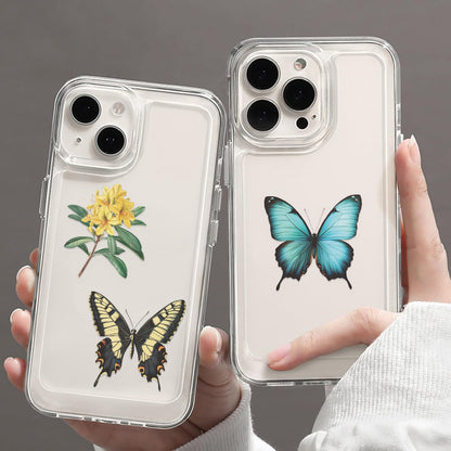 50pcs Transparent Vintage Butterfly & Plant Stickers | Waterproof PET Stickers for Journals, Notebooks, Cups & Guitars Kawaii Stickers