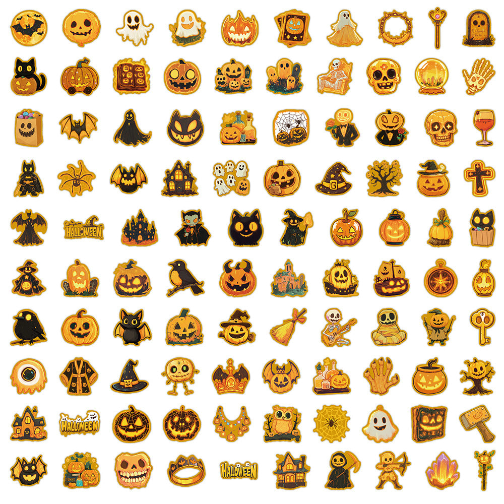 🎃 200PCS Halloween Stickers Gift Box – Holographic Vinyl Graffiti Waterproof Set 👻✨ Kawaii Stickers