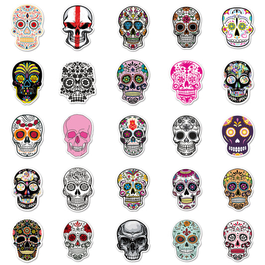 Halloween Stickers – 50pcs Colorful Skull Halloween Stickers Set 💀