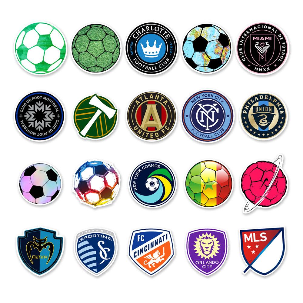 ⚽ 50PCS Graffiti Football Stickers – Sporty Waterproof Pack 🎉 Kawaii Stickers