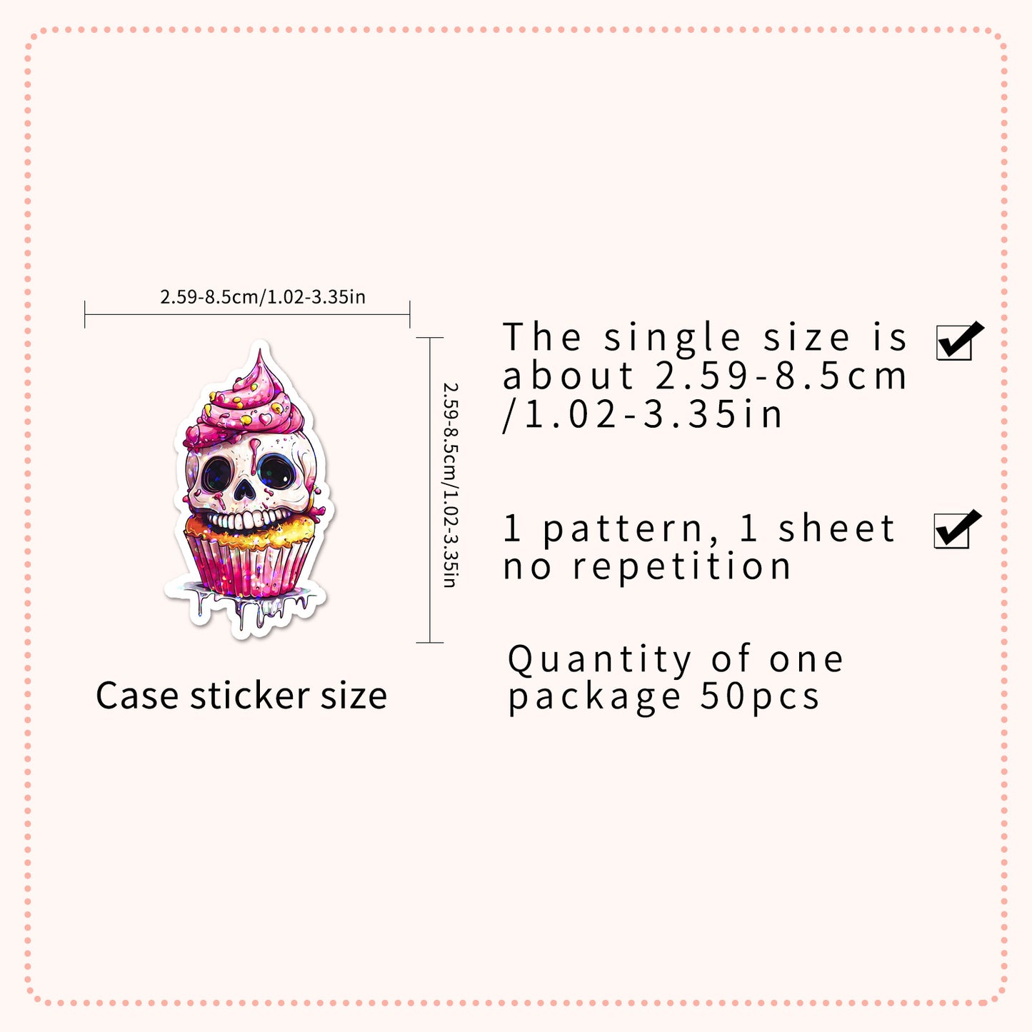 🎃 50 Pcs Halloween Holographic Stickers – Skull, Cake & DIY Designs Kawaii Stickers