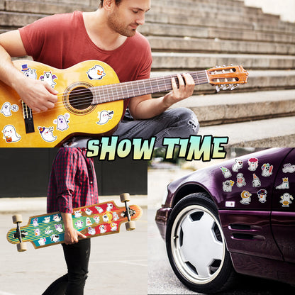 🎃 Halloween Stickers – 50pcs Cute Ghost Doodle Halloween Stickers Set