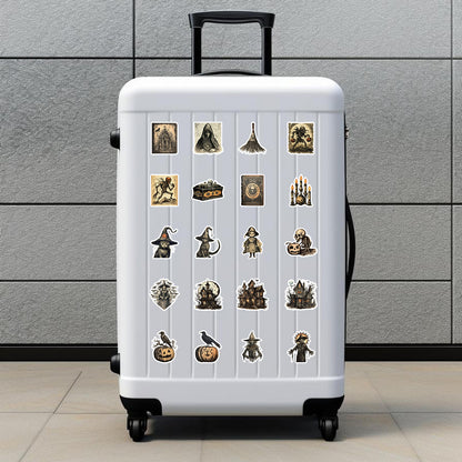 🎃 50pcs Nordic Gothic Halloween Stickers – Waterproof PVC Vinyl Decals for Laptop, Water Bottle & Holiday Decor Kawaii Stickers