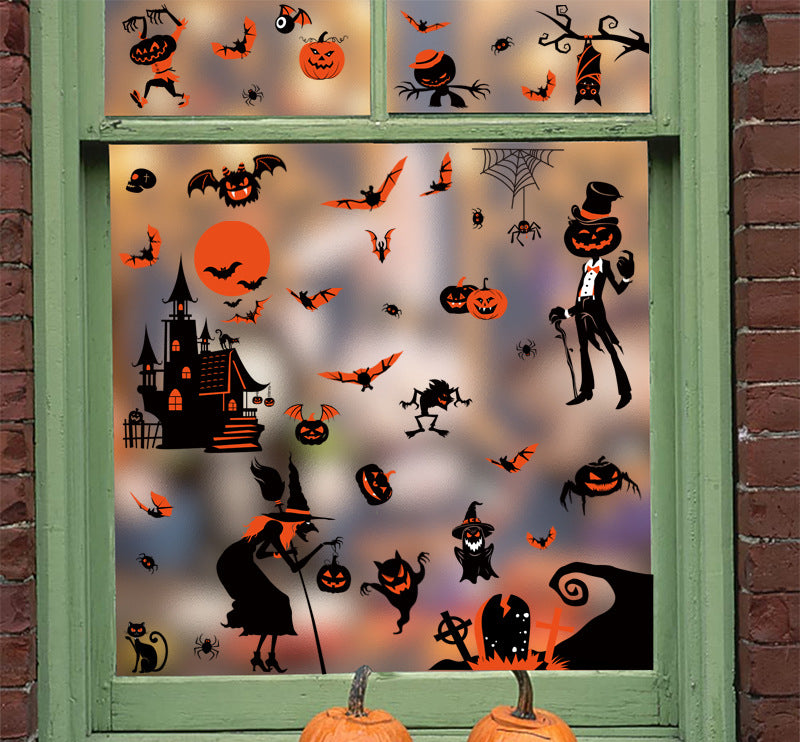 Spooktacular Halloween Window Stickers – Double-Sided Static Cling Décor for Glass Doors & Windows 👻🕷️ Kawaii Stickers
