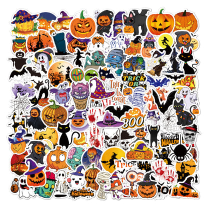 🕸️ Halloween Stickers Cartoon Graffiti Holographic Vinyl Set – 50PCS 🎃👻✨ Kawaii Stickers