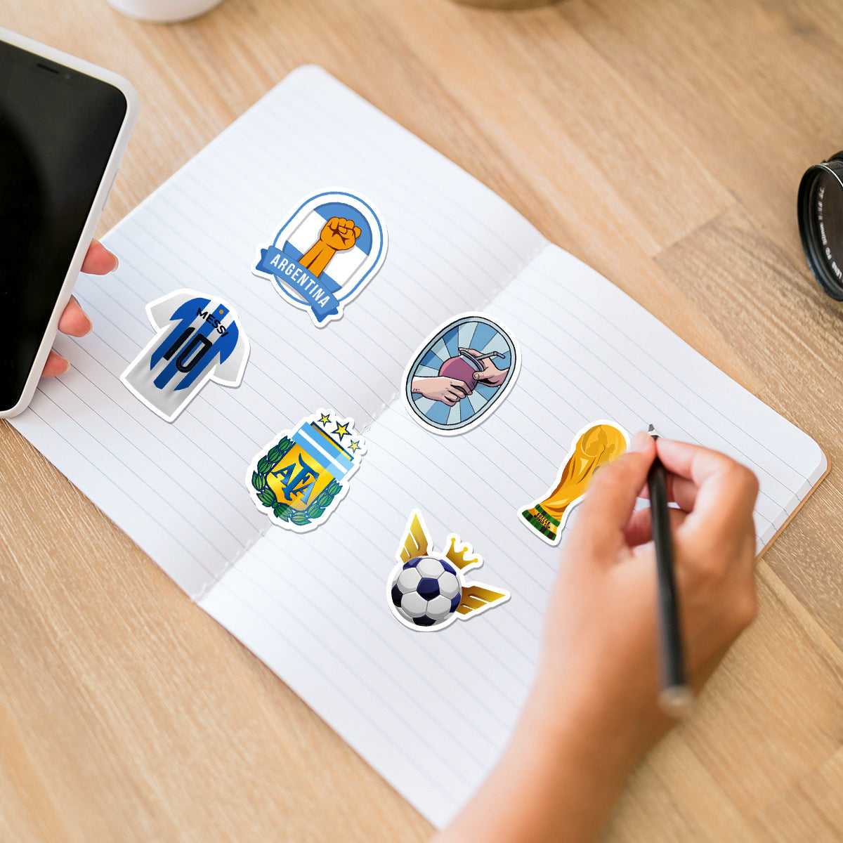 🌟 50PCS Football Stickers – Creative Doodle Soccer Stickers for Water Bottles, iPhones, Laptops & Sports Gear ⚽🎨 Kawaii Stickers