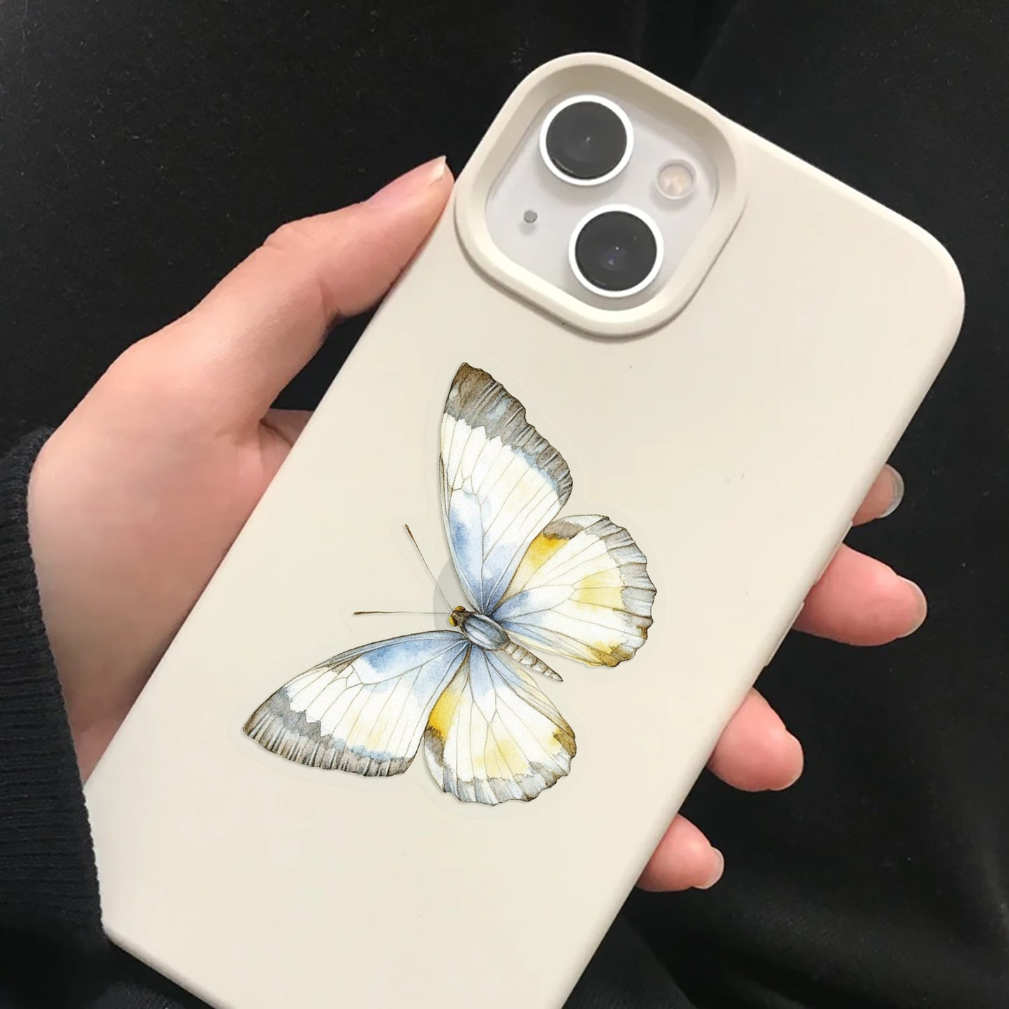 🦋 50 Pcs Transparent Butterfly Stickers Book Waterproof PET Insect Stickers for Water Bottles, Laptops, Journals, Guitars and Scrapbooking Kawaii Stickers