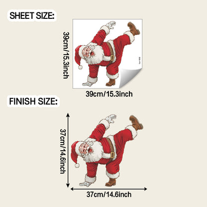 🎅 Funny Santa Christmas Wall Stickers – Self-Adhesive PVC Décor 🎄✨ Kawaii Stickers