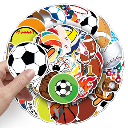 Football Stickers – 50Pcs Sport Designs – High-Definition Waterproof PVC – For Water Bottles, Laptops, Skateboards, Suitcases, Phones – Kawaii Stickers Kawaii Stickers