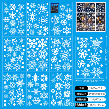 🎄 White & Blue Snowflake Window Stickers – Static Cling Christmas Window Decals for Holiday Decor 🎄 Kawaii Stickers