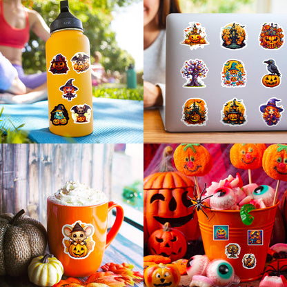 Halloween Stickers – 50pcs Pumpkin  Skull DIY Halloween Stickers