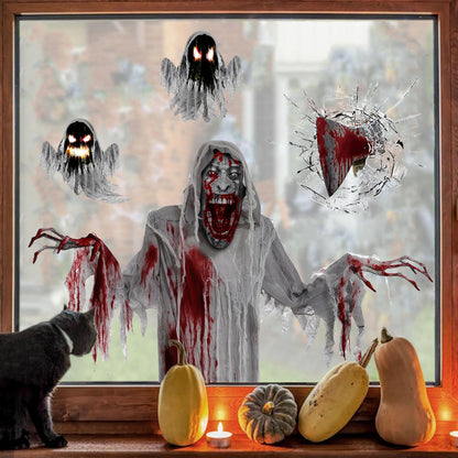 🎃 Halloween Zombie Static Window Stickers – Scary Party Decorations Kawaii Stickers