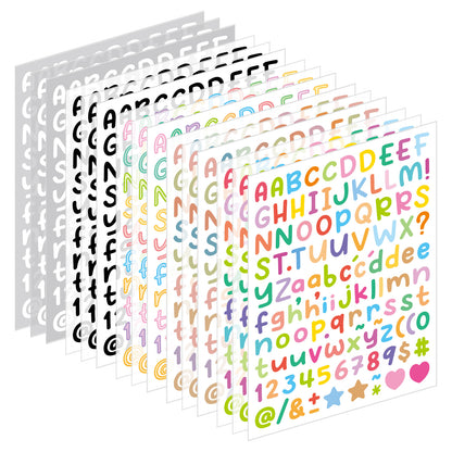 10PCS 0.5 Inch English Alphabet Stickers Small Size Decorative Scrapbook Letter Stickers Waterproof Stickers Kawaii Stickers