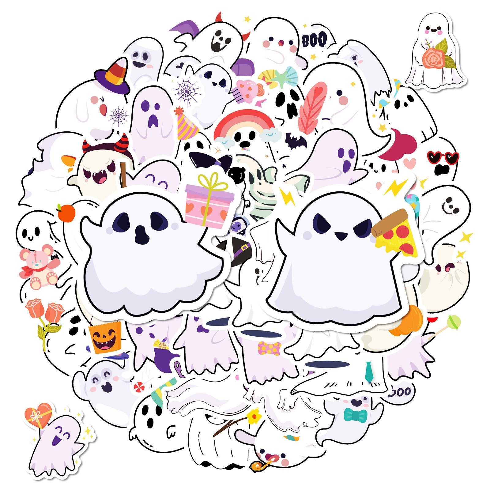 50pcs cute Halloween ghost graffiti stickers Kawaii Stickers