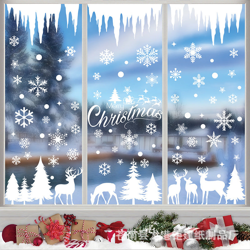 🎄 White & Blue Snowflake Window Stickers – Static Cling Christmas Window Decals for Holiday Decor 🎄 Kawaii Stickers
