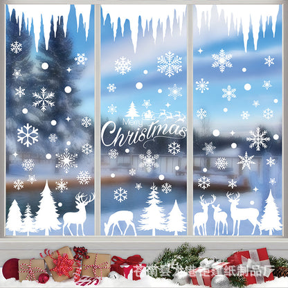 🎄 White & Blue Snowflake Window Stickers – Static Cling Christmas Window Decals for Holiday Decor 🎄 Kawaii Stickers