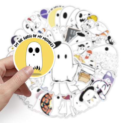 Halloween Stickers – Minimal Ghost Graffiti Decal Set(50pcs)