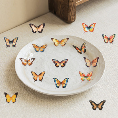 🦋🌈 50pcs Colorful Transparent Butterfly Stickers | Waterproof PET Stickers for Journals, Notebooks, Cups ☕, Guitars & DIY Crafts 🎨✨ Kawaii Stickers