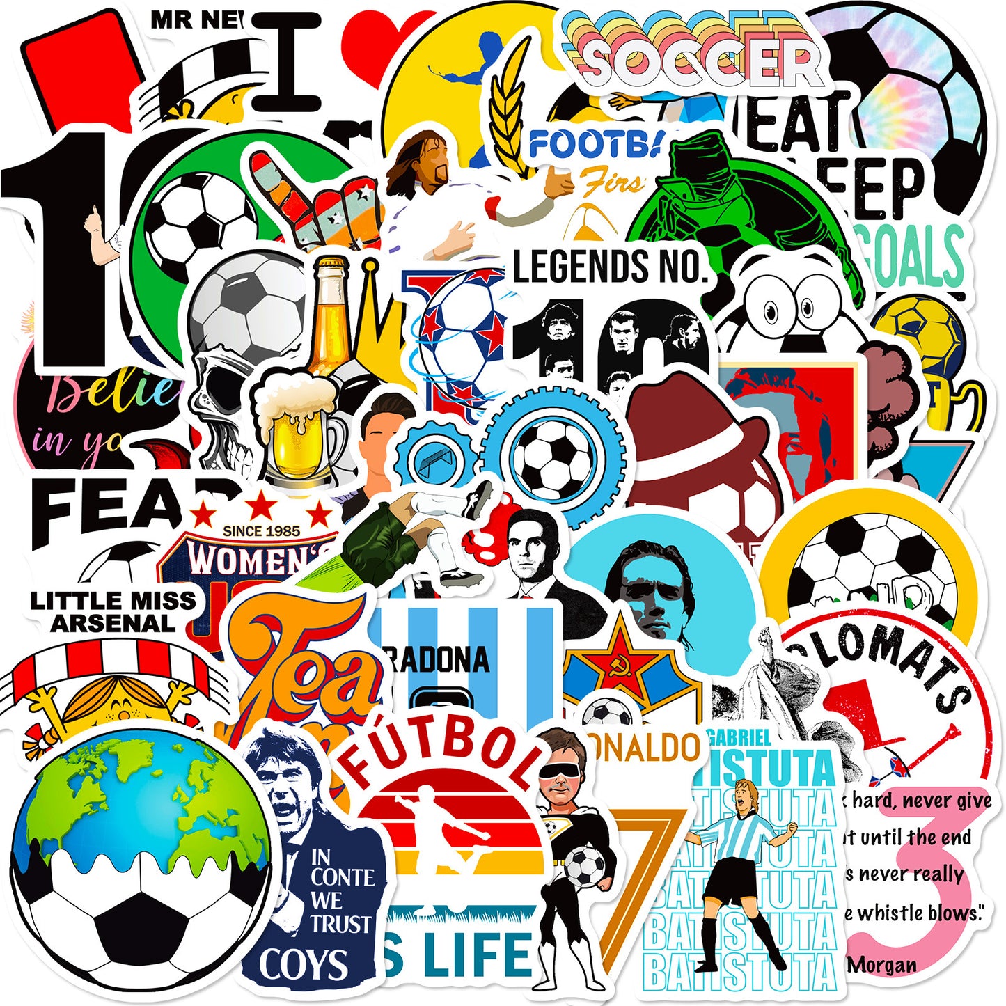 ⚽ 50Pcs Creative Football Stickers – Colorful Sports Life for 2025 Fans 🎨✨ Kawaii Stickers
