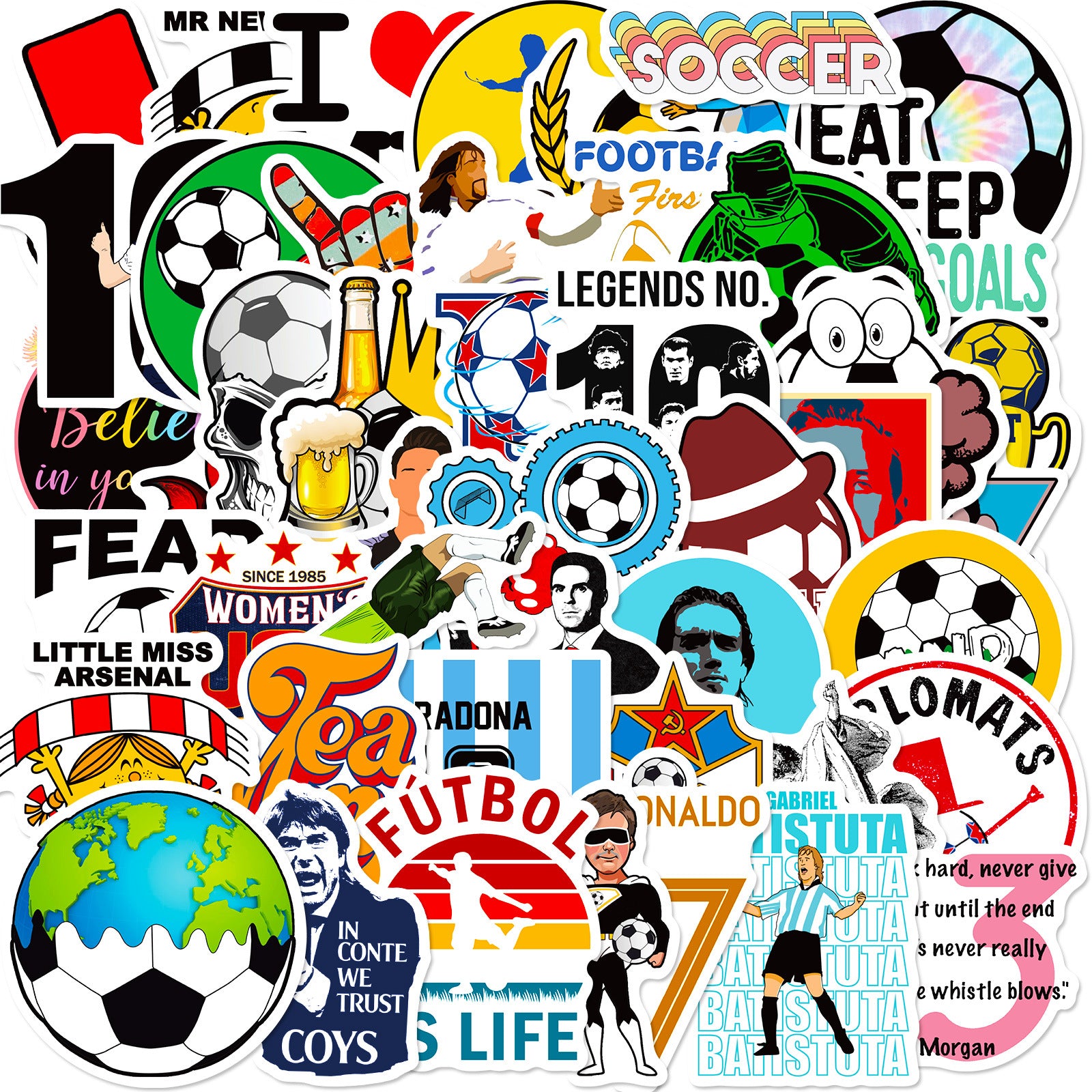 ⚽ 50Pcs Creative Football Stickers – Colorful Sports Life for 2025 Fans 🎨✨ Kawaii Stickers