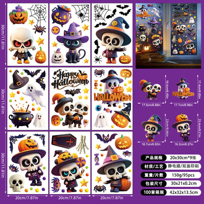 Spooktacular Halloween Window Stickers – Double-Sided Static Cling Décor for Glass Doors & Windows 👻🕷️ Kawaii Stickers