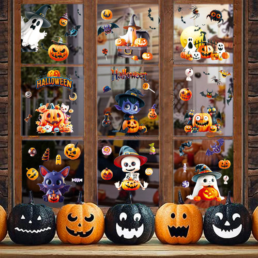 🎃 Halloween Window Stickers – Cute Ghosts & Pumpkins 👻🕸️ Kawaii Stickers