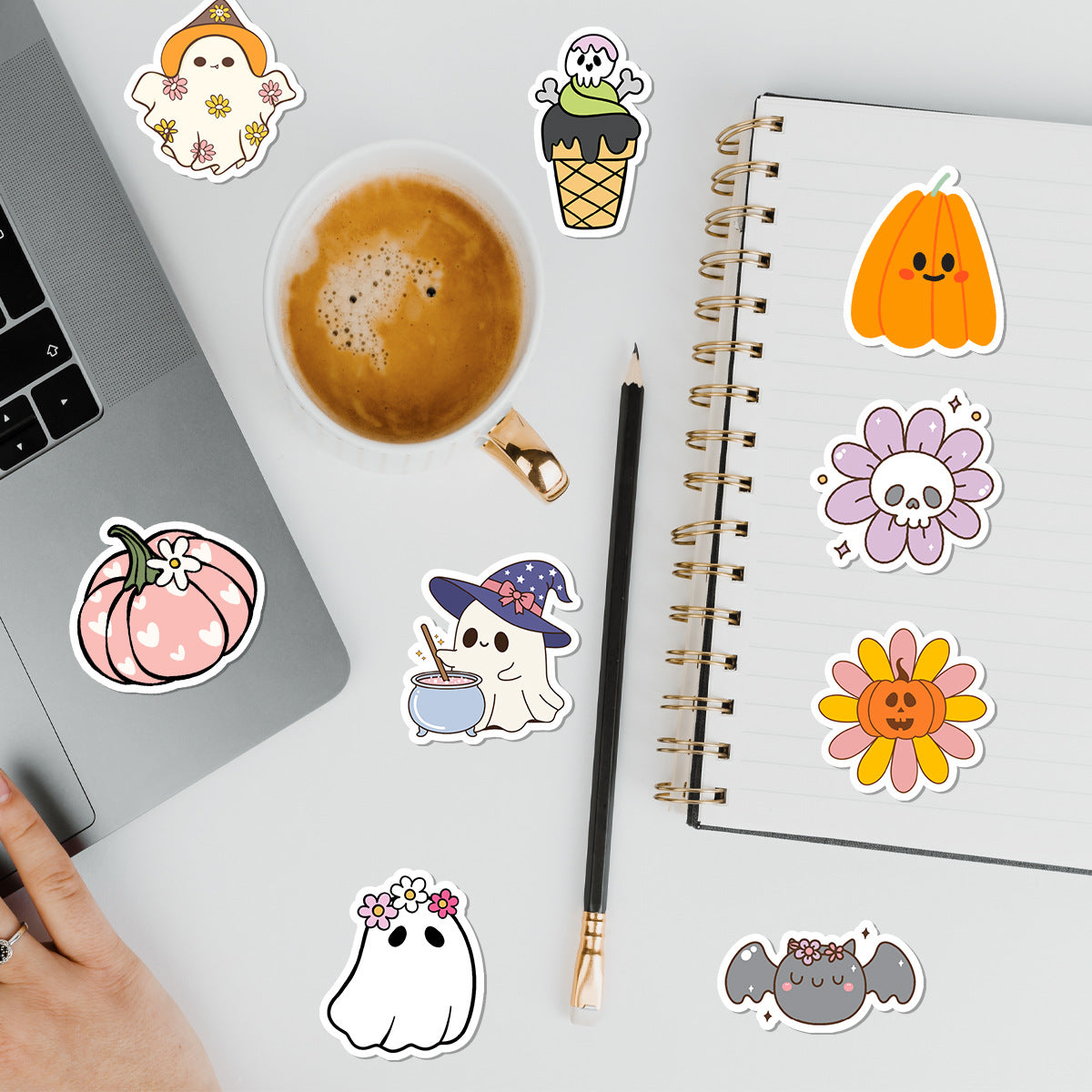 Halloween Stickers 50pcs Funny Ghosts for DIY  Decor