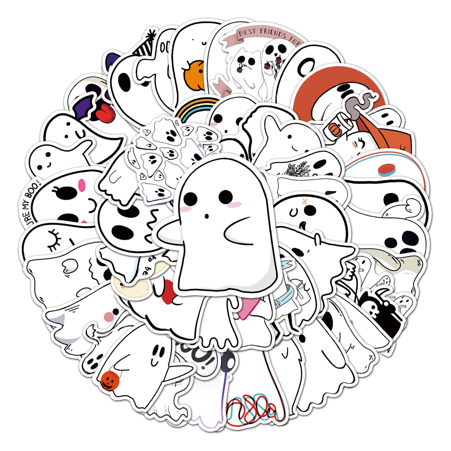 Halloween Stickers – Spooky Ghost Graffiti Decals 50pcs
