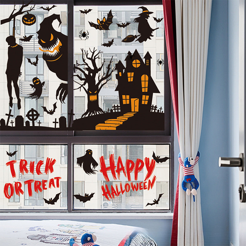 Spooktacular Halloween Window Stickers – Double-Sided Static Cling Décor for Glass Doors & Windows 👻🕷️ Kawaii Stickers