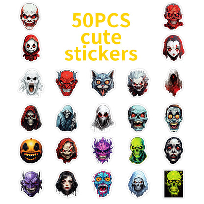 Halloween Stickers – 50pcs Scary Creepy Face DIY Stickers