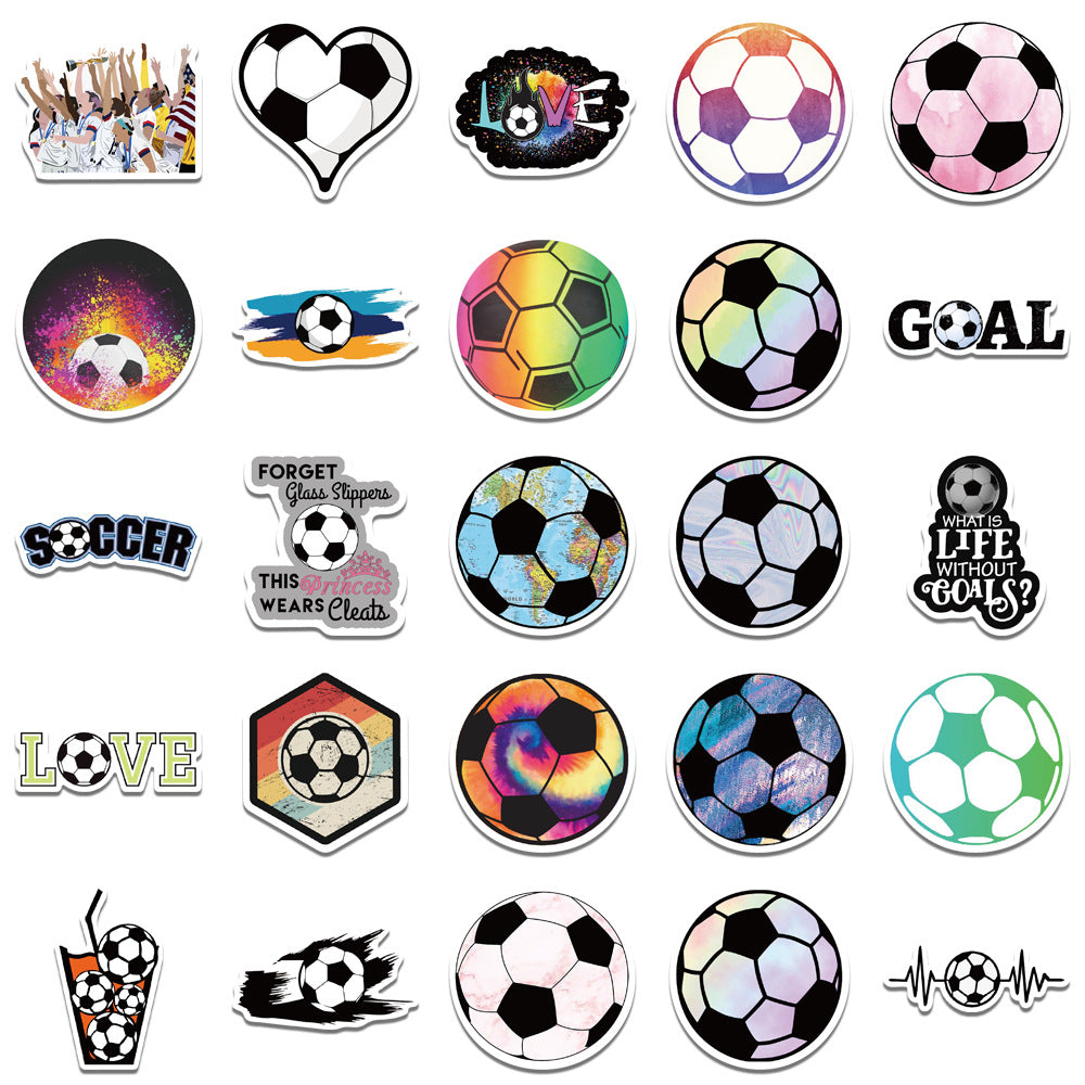 Football Stickers – 50Pcs Sport Designs – High-Definition Waterproof PVC – For Water Bottles, Laptops, Skateboards, Suitcases, Phones – Kawaii Stickers Kawaii Stickers