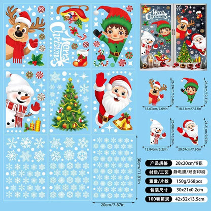 🎄 White & Blue Snowflake Window Stickers – Static Cling Christmas Window Decals for Holiday Decor 🎄 SD2325. Kawaii Stickers