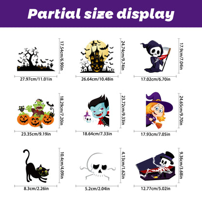 🎃 Halloween Window Stickers – Party Décor with Pumpkins, Spiders & Ghosts – Static-Cling Double-Sided Glass Decals for Windows, Doors & Walls Kawaii Stickers