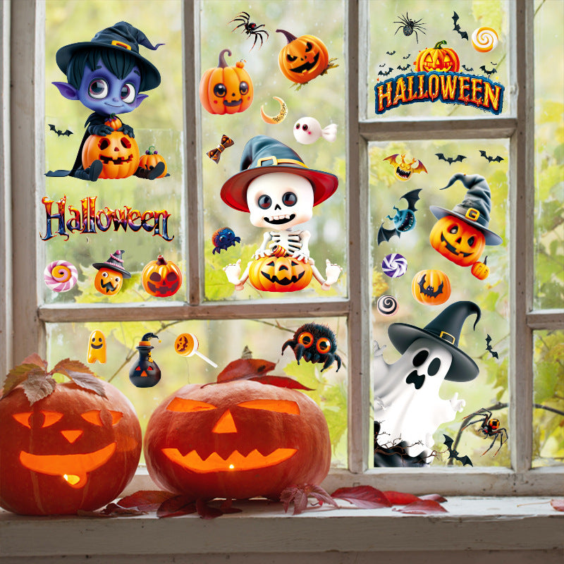 🎃 Halloween Window Stickers – Cute Ghosts & Pumpkins 👻🕸️ Kawaii Stickers